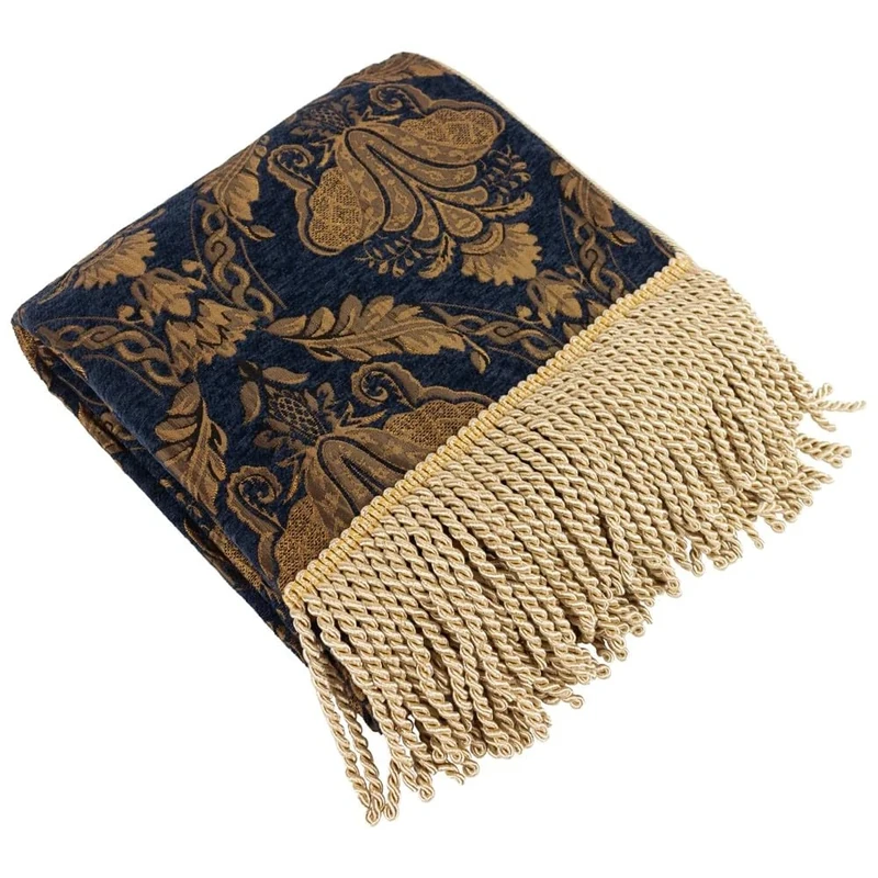 Paoletti Shiraz Floral Jacquard Fringed Throw