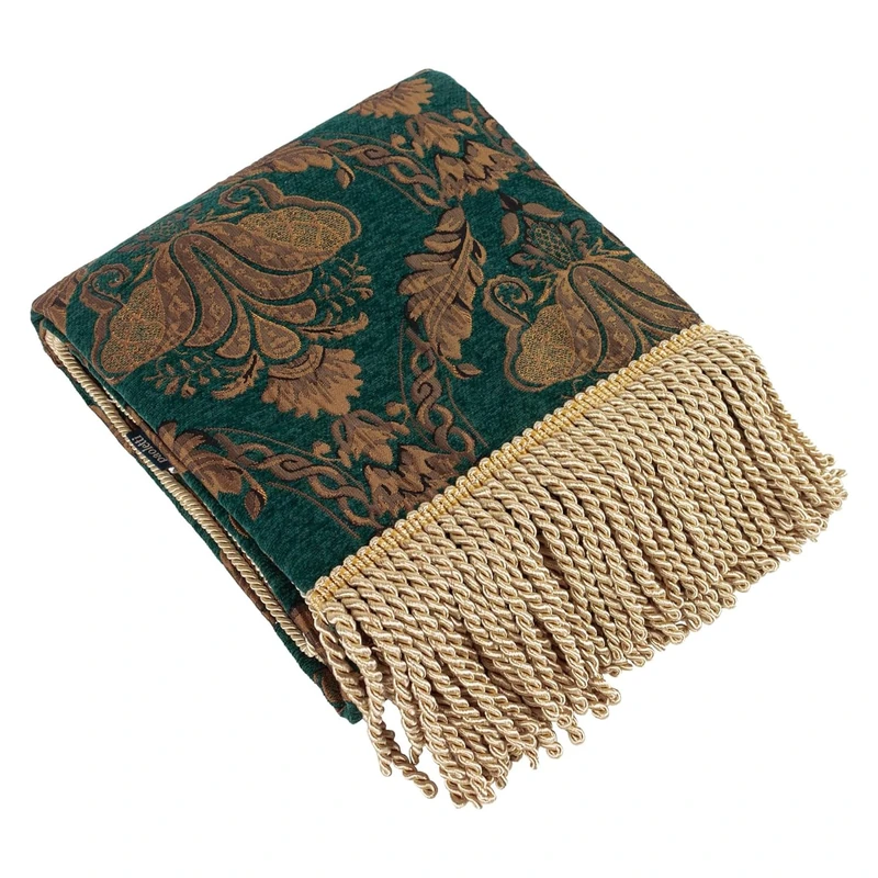 Paoletti Shiraz Floral Jacquard Fringed Throw