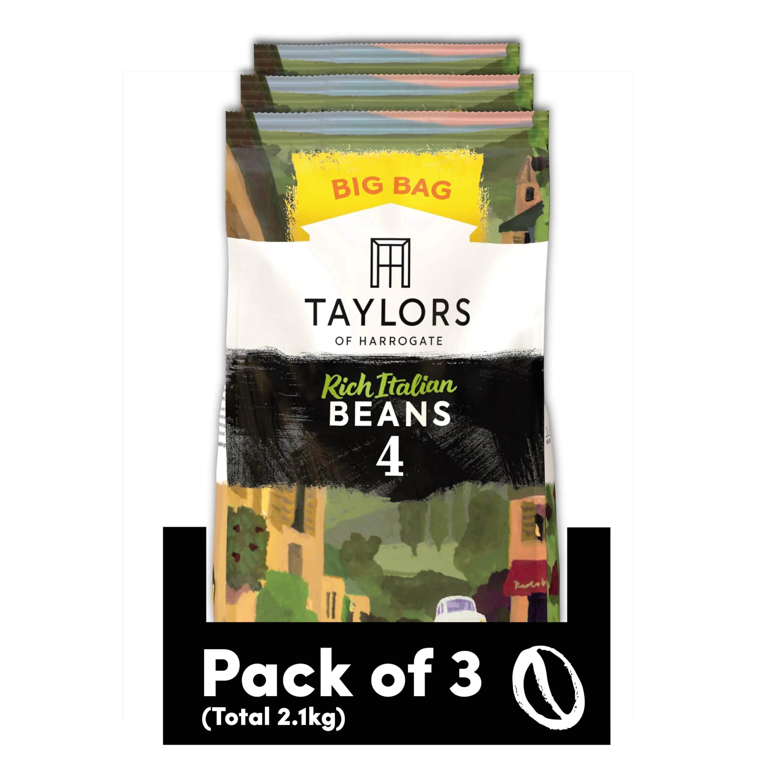 Taylors of Harrogate Rich Italian Coffee Beans, 700 g (Pack of 3 - Total 2.1kg)
