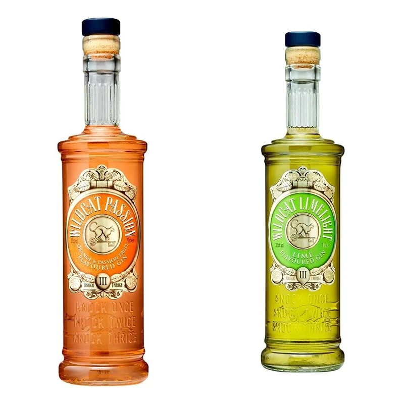 Wildcat Gin Passion Orange & Passion Fruit Flavoured Gin, 70cl & Wildcat Limelight Lime Flavoured Gin, 70cl