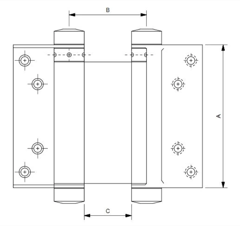 SEVAX 100mm Double Action Spring Hinge Pair No. 30 - Image 1