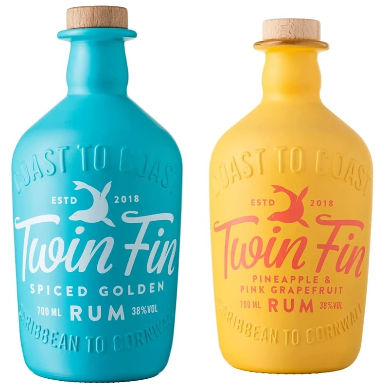 Twin Fin Spiced Golden Rum, 70 cl & Twin Fin Pineapple & Pink Grapefruit Rum, 70cl