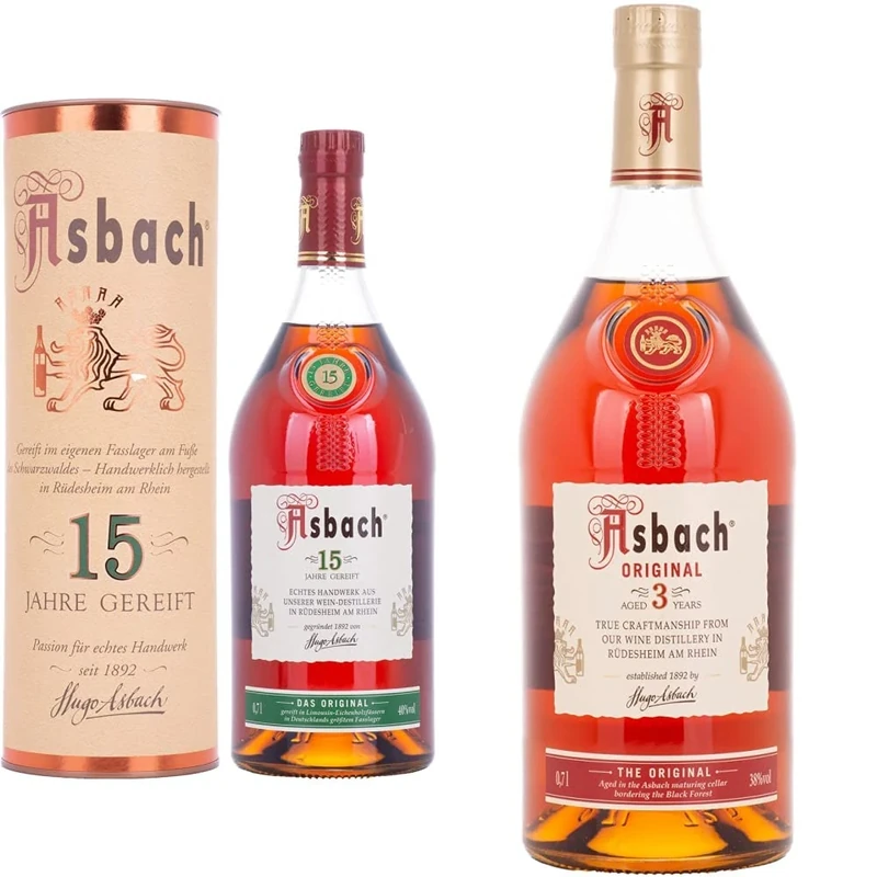 Asbach Spezialbrand 15 Years, 70 cl & Original 3 Years Old, 70 cl