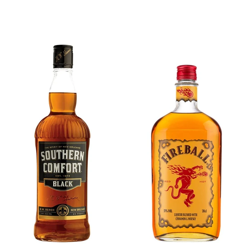 Southern Comfort® Black Liqueur with Whiskey, 70 cl, ABV 40% & Fireball Cinnamon Whisky Liqueur, 70cl - Image 1