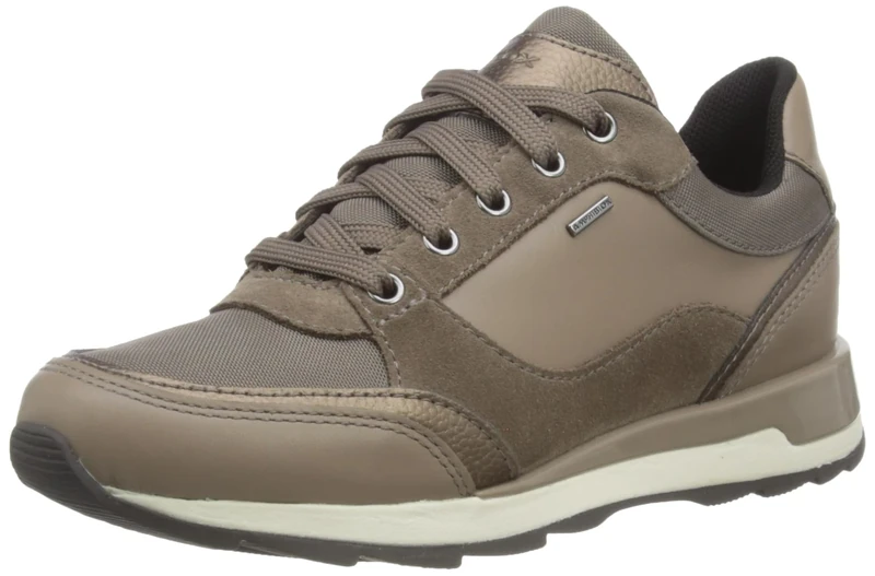 Geox Women's D New Aneko B ABX B Sneaker, Dk Taupe, 4 UK