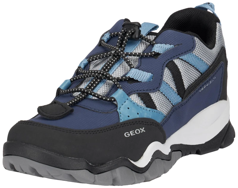 Geox Men's J Montrack Boy B ABX Trainers, Navy Grey, 9.5 UK