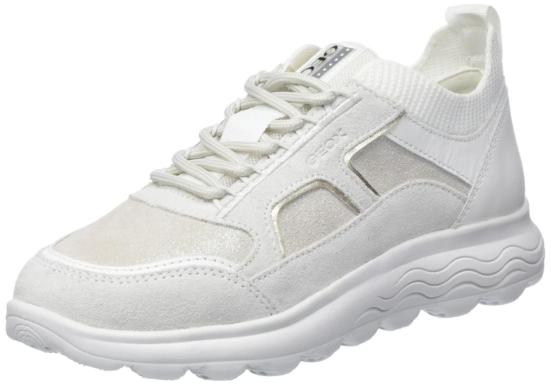 Geox Girls' D Spherica CSneakers, Off White, 4 UK
