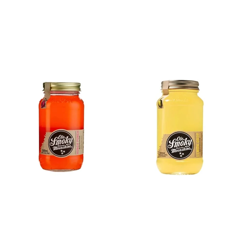 Ole Smoky Hunch Punch Moonshine, 500ml 40% & Lemon Drop Moonshine, 500ml