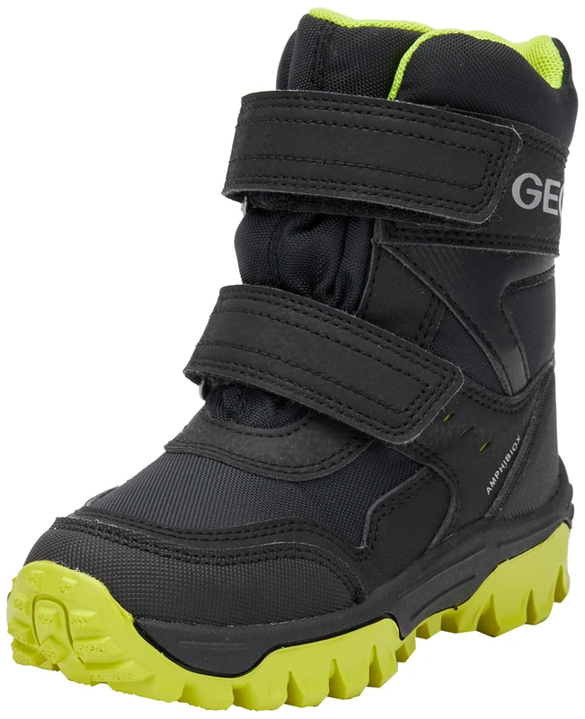 Geox J Himalaya Boy B ABX Ankle Boot, Black Lime, 8.5 UK Child