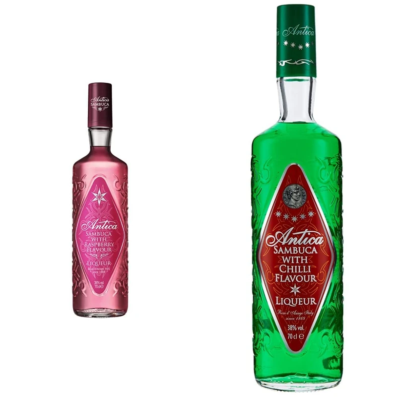 Antica Raspberry and Green Chilli Sambuca Duo - 70 cl Each