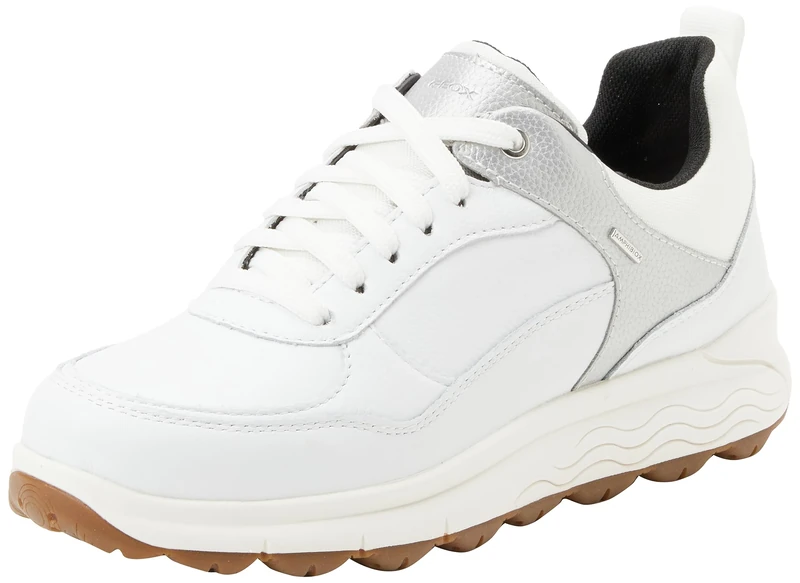 Geox Women's D Spherica 4x4 B ABX Trainers, White Silver, 8 UK