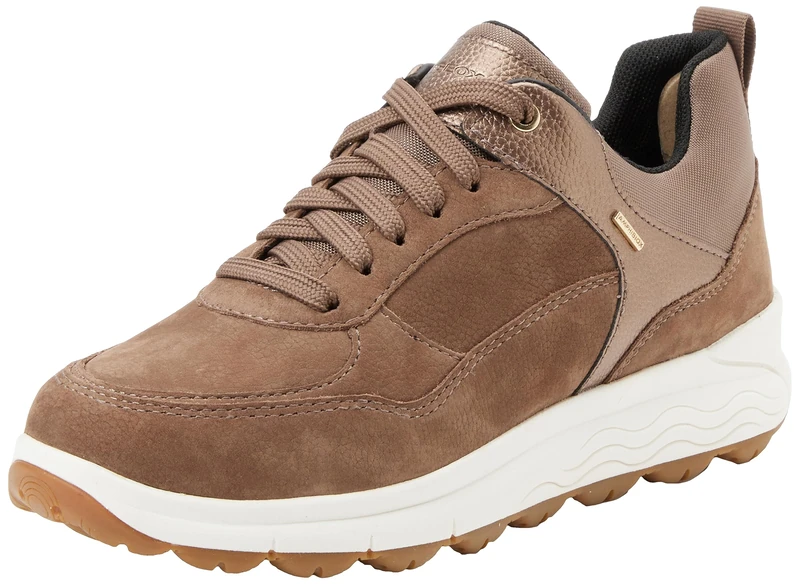 Geox Women's D Spherica 4x4 B ABX Trainers, Dk Taupe Lead, 8 UK
