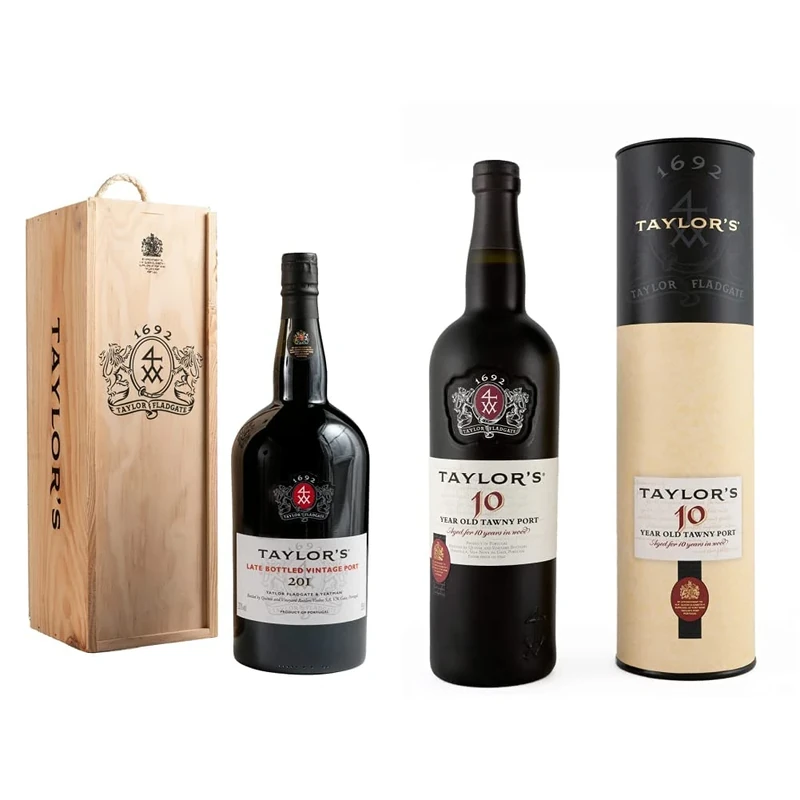 Taylors Late Bottled Vintage Port Wine | in Gift Box | 150 cl & Port 10 Year Old Tawny Port | 75 cl