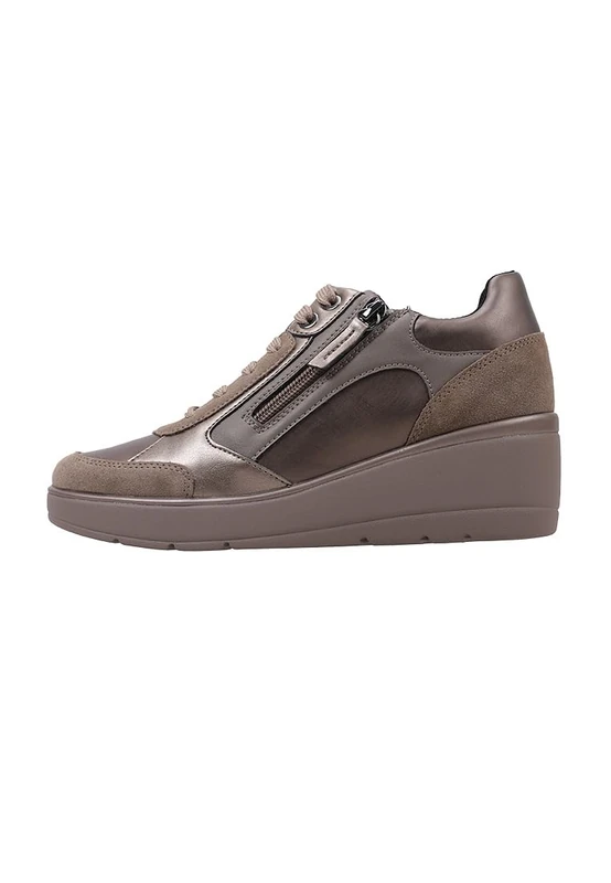 Geox Girls' D Ilde C Trainers, Dk Taupe, 6.5 UK