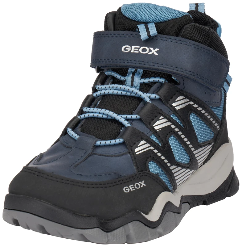 Geox Men's J Montrack Boy B Abx Trainers, Navy Lt Avio, 10 UK