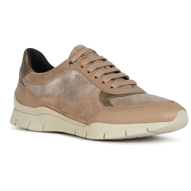 Geox Girls' D Sukie A Trainers, Dk Taupe, 7 UK