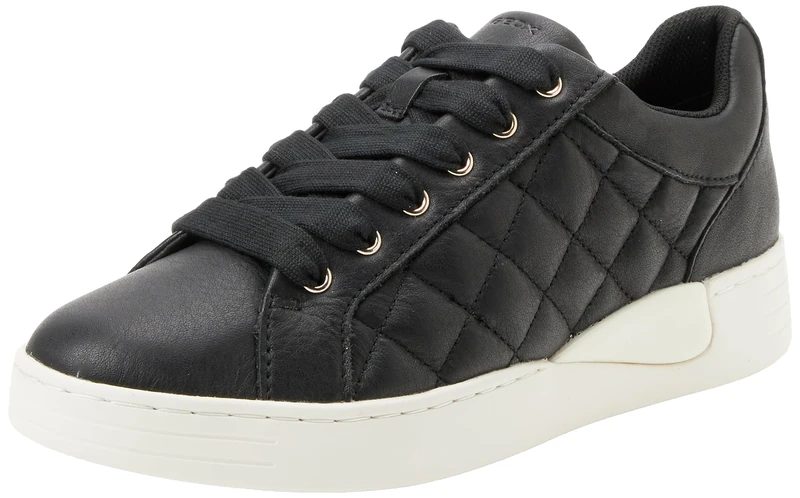 Geox Women's D Lauressa B Sneaker, Black, 6 UK