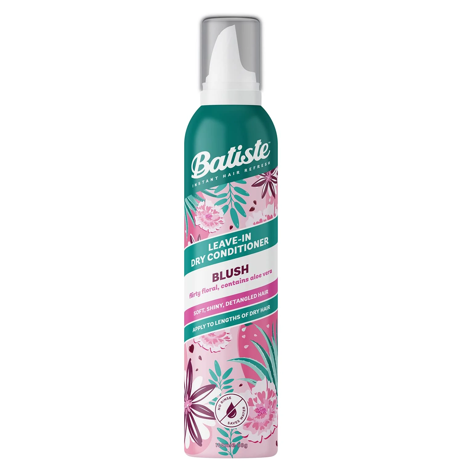 Batiste Dry Leave In Conditioner Blush 100ml, Hair Conditioner Foam by Batiste Dry Shampoo, for Dry Hair, Flirty & Floral Fragrance, No Rinse Formula with Aloe Vera, Vegan Friendly Conditioner