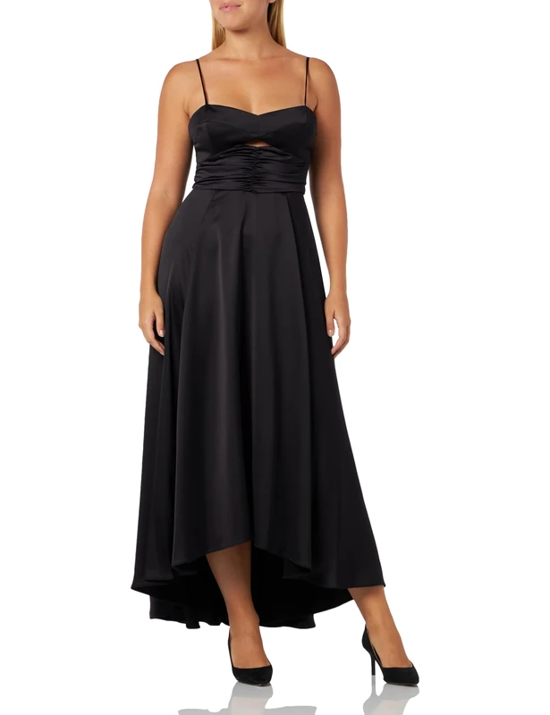 Pinko Women's Assente Abito Satin Stampato Casual Night Out Dress, Z99_Nero Limousine, 38