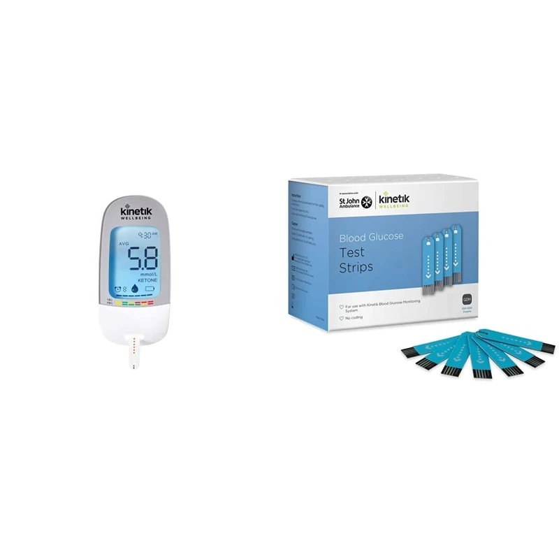 Kinetik Wellbeing Blood Glucose Monitoring System – Used by The NHS – in Association with St John Ambulance & Kinetik Wellbeing Blood Glucose Test Strips