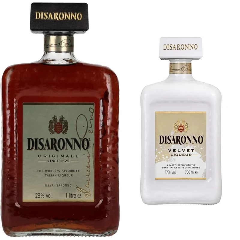 Disaronno Amaretto Italian Liqueur 1000 ml & Disaronno Velvet Liqueur 700 ml