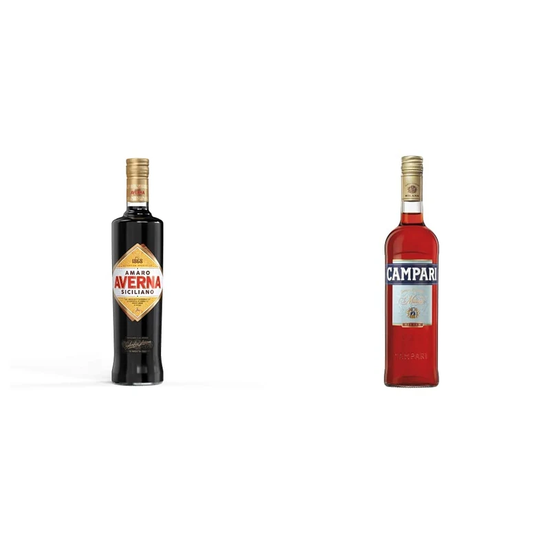 Amaro Averna Italian Bitter Liqueur, 70 cl & Campari 25% ABV Bitter, 70cl
