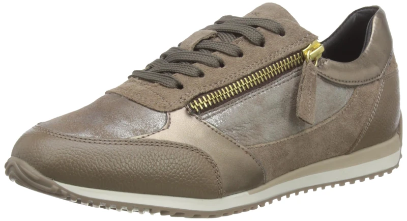 Geox Women's D Calithe A Sneaker, Dk Taupe, 2 UK