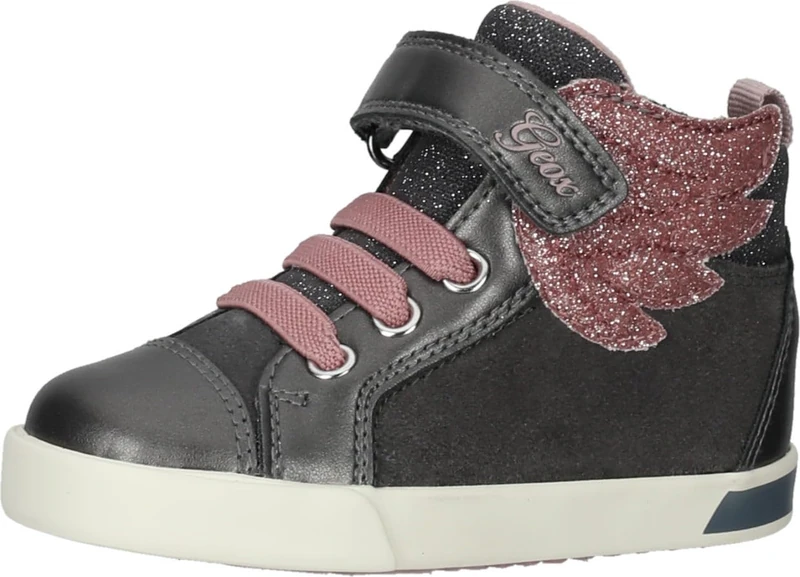 Geox Girls' B Kilwi Girl ASneaker, Dk Grey Lt Rose, 6 UK