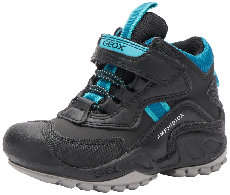 Geox Boys J New Savage Boy B ASneaker, Black Petrol, 7 UK