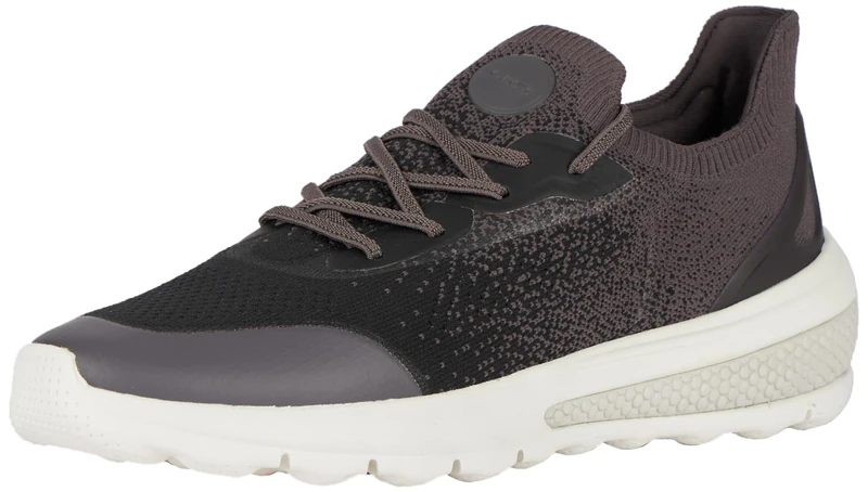 Geox Girls' D Spherica Actif Trainers, Black Anthracite, 5 UK