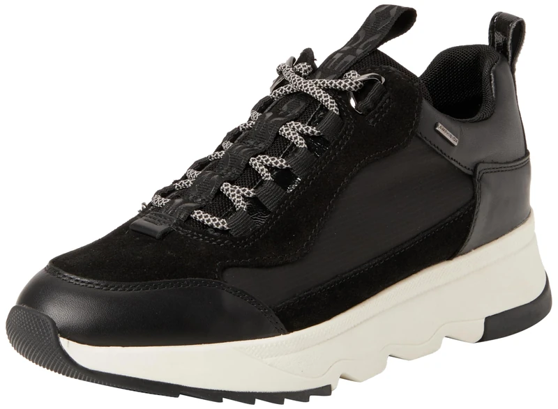 Geox Women's D Falena B ABX D Sneaker, Black, 6 UK