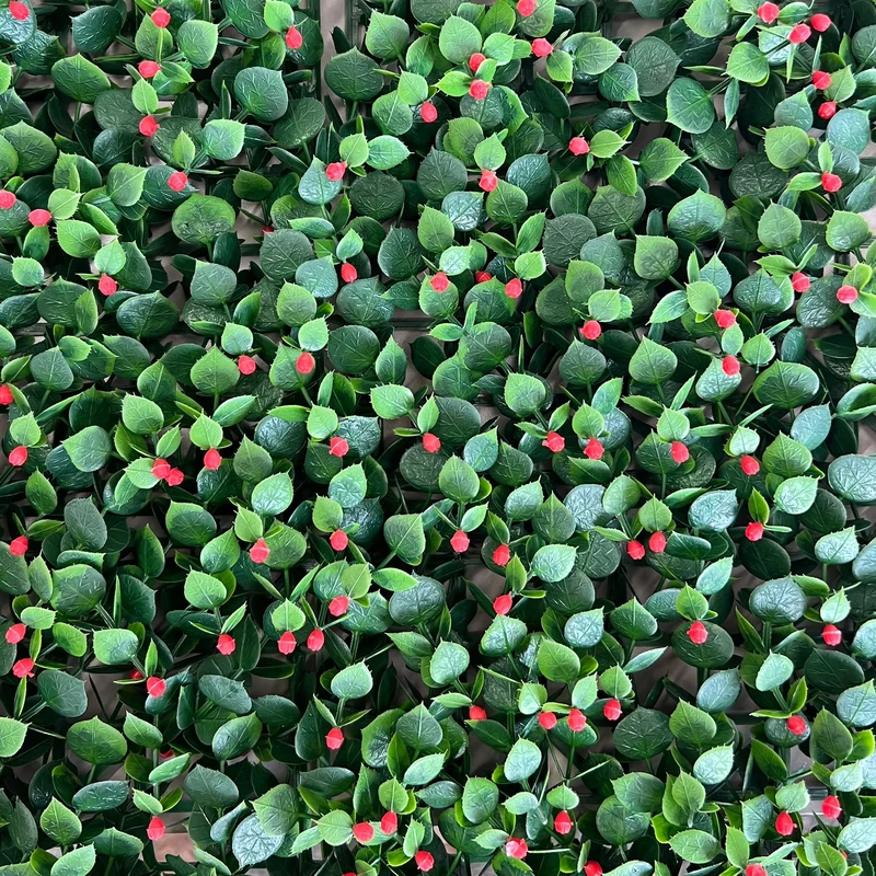 tenax Divy Panel Capio 1x1m Green, Modular Panel with Green Leaves and Red Berries, for Vertical Garden