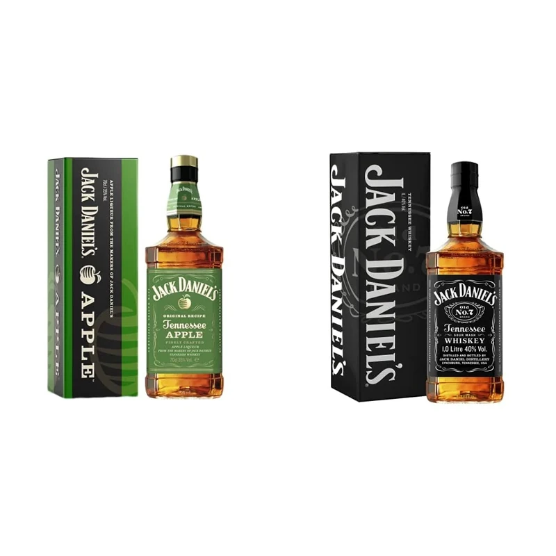Jack Daniel’s Tennessee Apple Gift Tin Whiskey, 70cl (package may vary) & 's Tennessee Whiskey Gift Tin, 1L