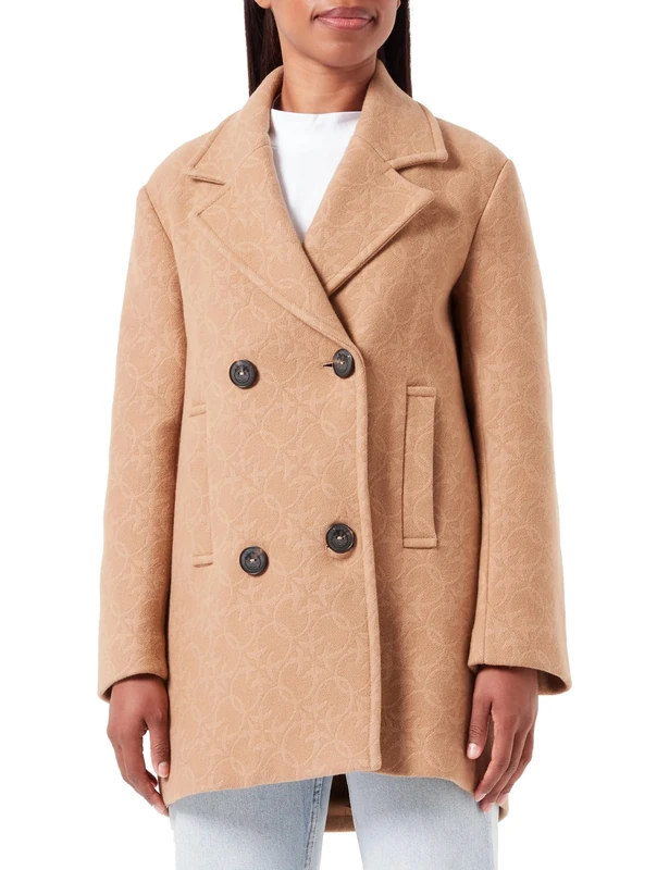 Pinko Women's Connection Caban Cloth Jacqua Kaban, MOC_Cammello MOCACCINO, UK 16