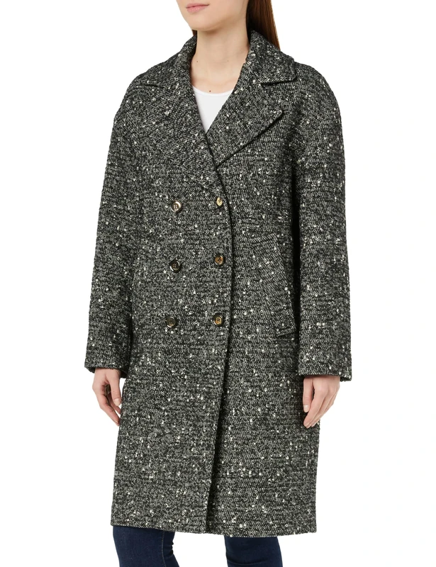 Pinko Women's Love Birds Dress Coat, ZZ2_Nero/Bianco, XXL