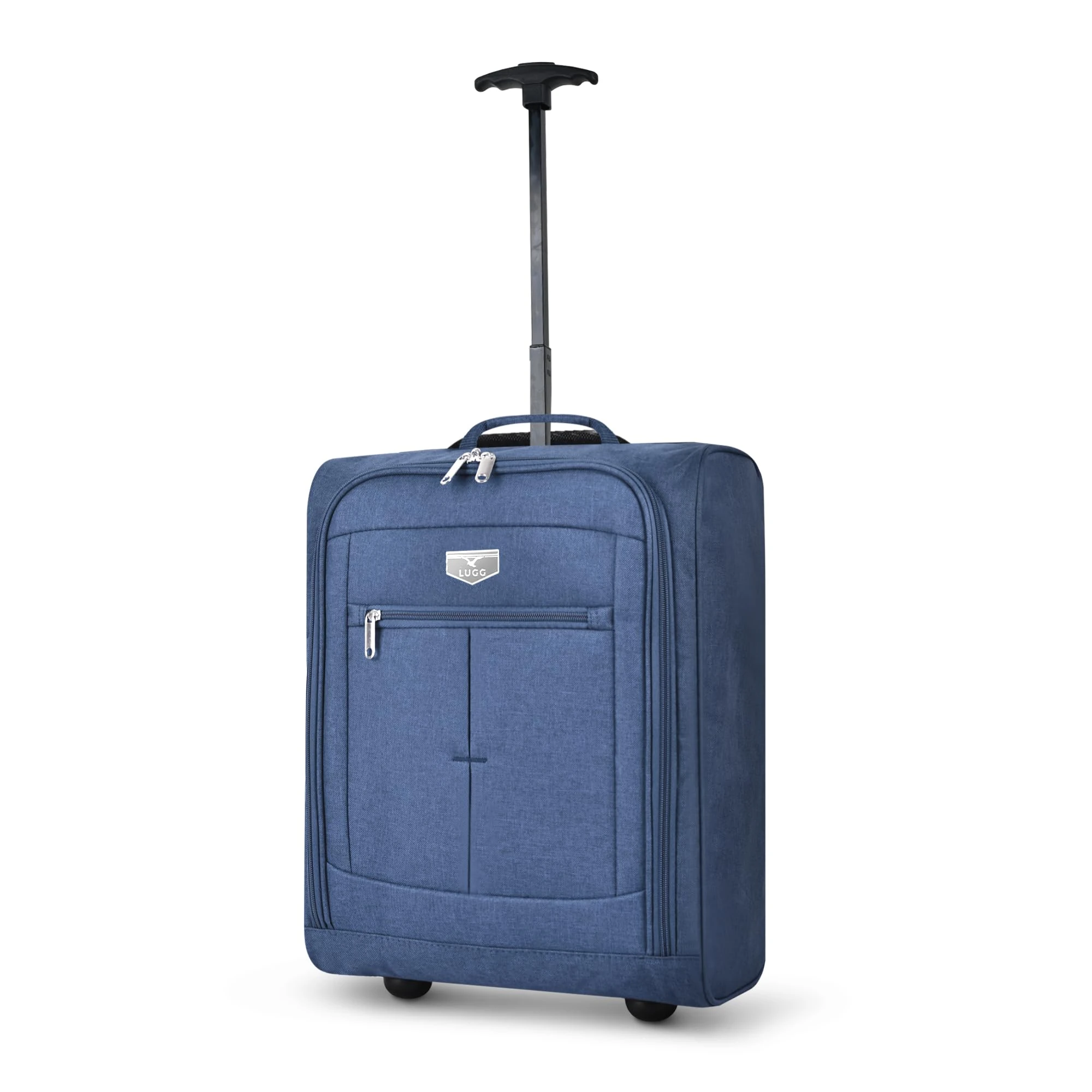LUGG Cabin Size Lightweight Luggage - Durable 600D Polyester Snowflake Push Up Trolley - Solid Wheels - Easyjet, Ryanair, British Airways - Airway Locker (45x36x20cm)