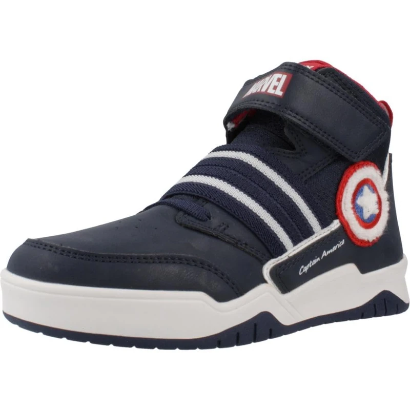 Geox J Perth Boy D Sneaker, Navy red, 3 UK
