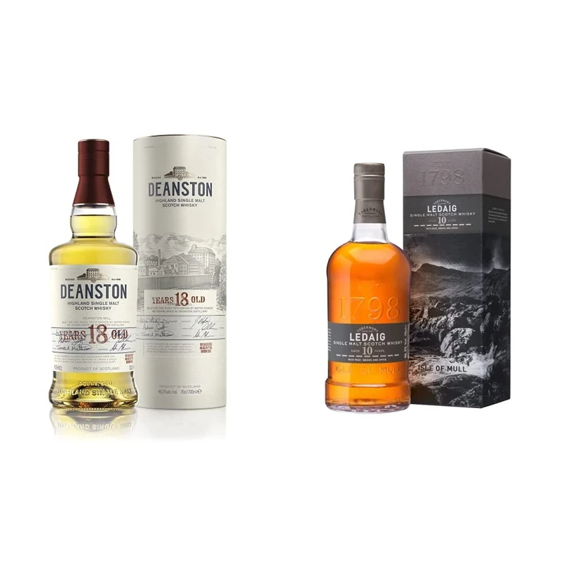 Deanston 18 Year Old Single Malt Scotch Whisky, 70 cl & Ledaig 10 Year Old Whisky, 70 cl