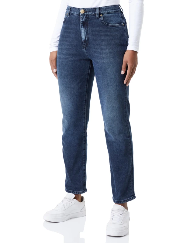 Pinko Women's Sissy Slim Denim Comfort VINTA Jeans, PJ4_LAVAGGIO Vintage Black Scuro,