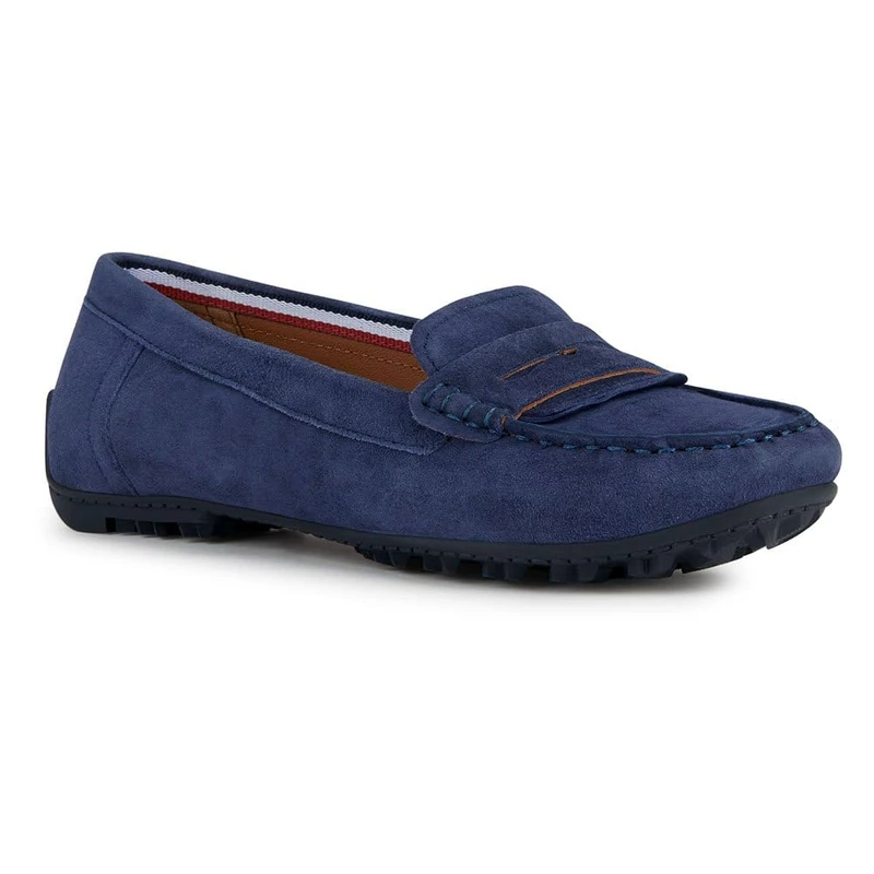 Geox Girl D Kosmopolis + Grip Moccasin, Navy, 6.5 UK