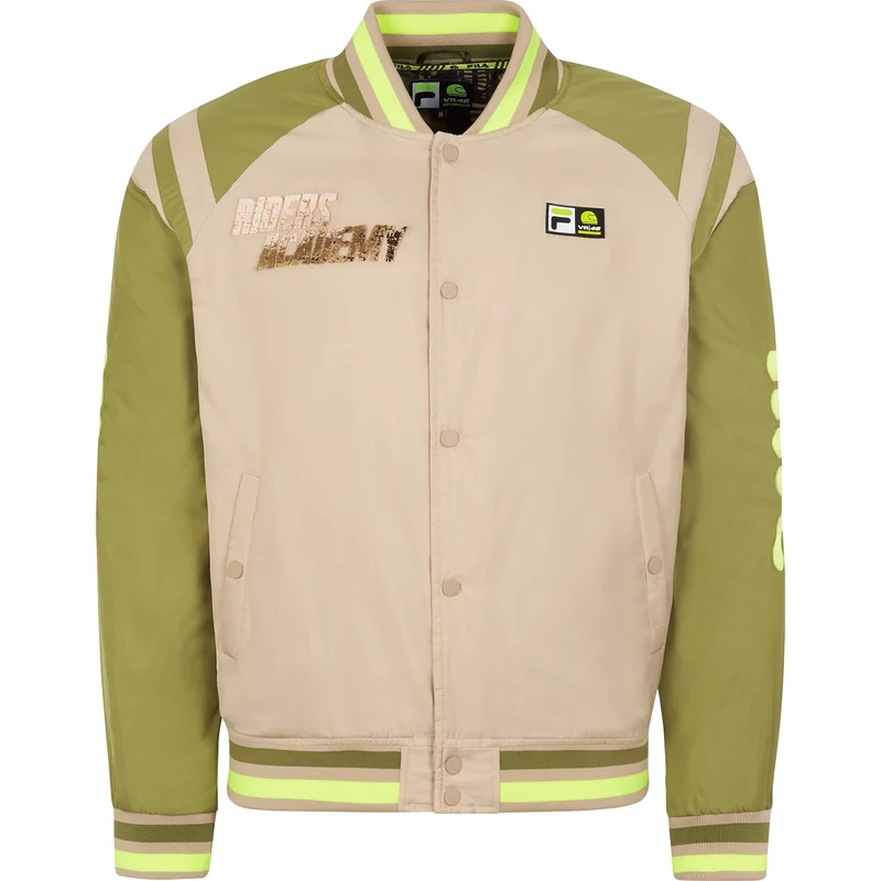 VR46 VR 46 Men's College Fila Riders Academy Jacket, Dove Grey, XS