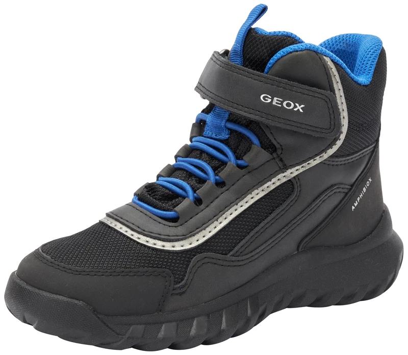 Geox Boys J Simbyos Boy B ABX Trainers, Black Royal, 7.5 UK