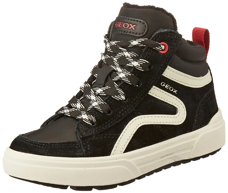Geox Boy's J Weemble Sneaker, Black Red, One Size
