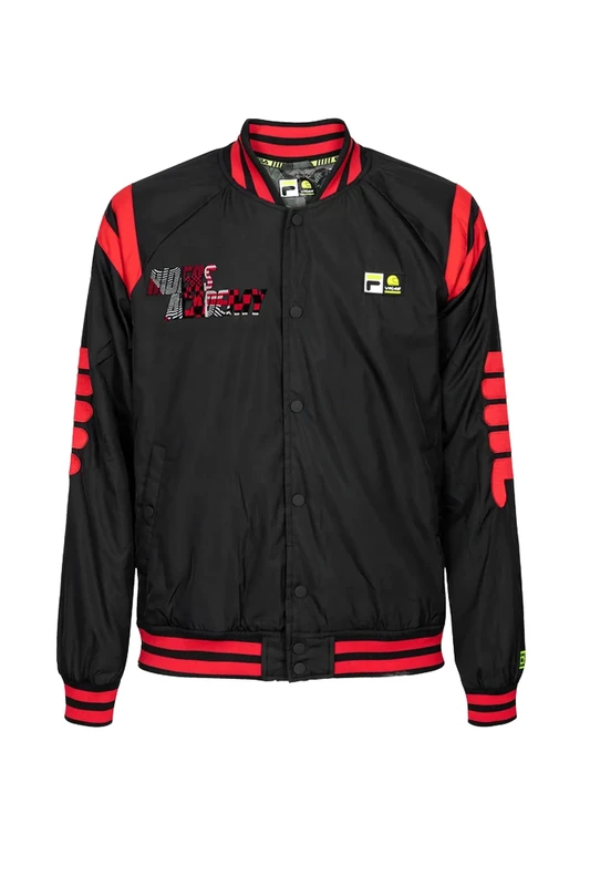 VR46 VR 46 Men's College Fila Riders Academy Jacket, Black, XS