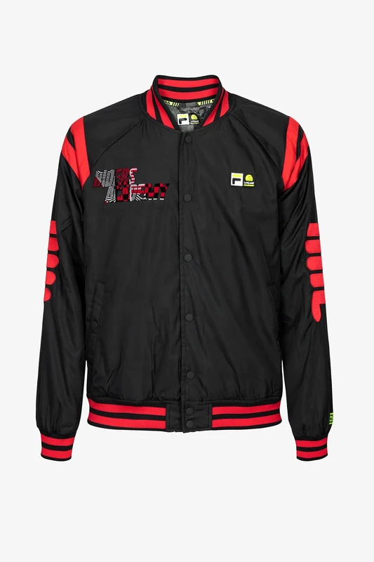 VR46 VR 46 Men's College Fila Riders Academy Jacket, Black, M