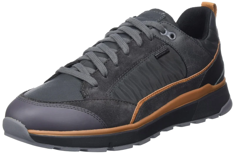 Geox Men's U Dolomia B ABX A Sneaker, Graphite Ochre, 8 UK