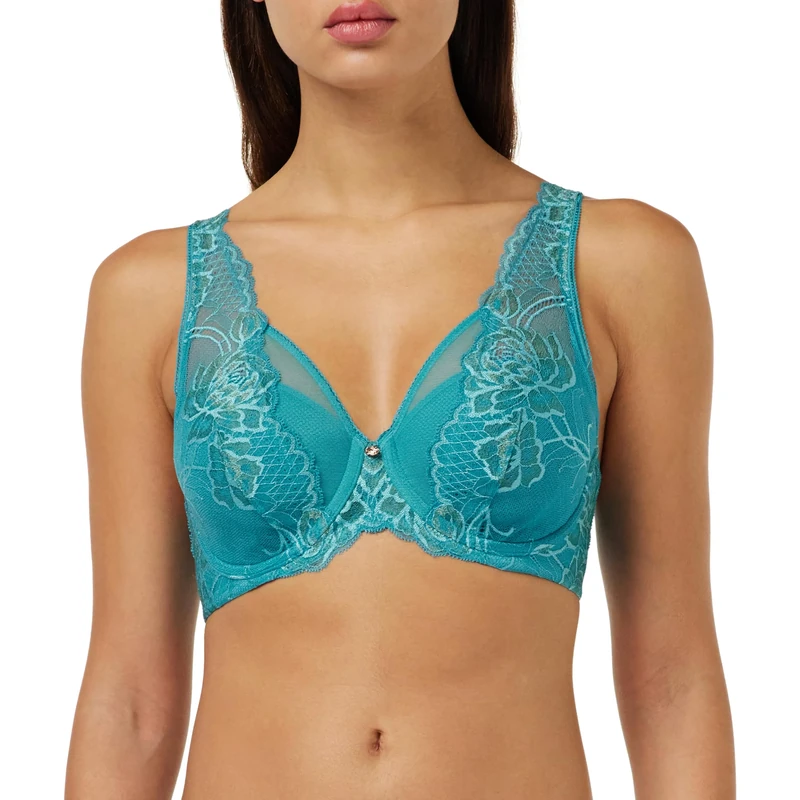 Triumph Wild Peony Florale Wp, Bra Women's, Peacock Green, 40C