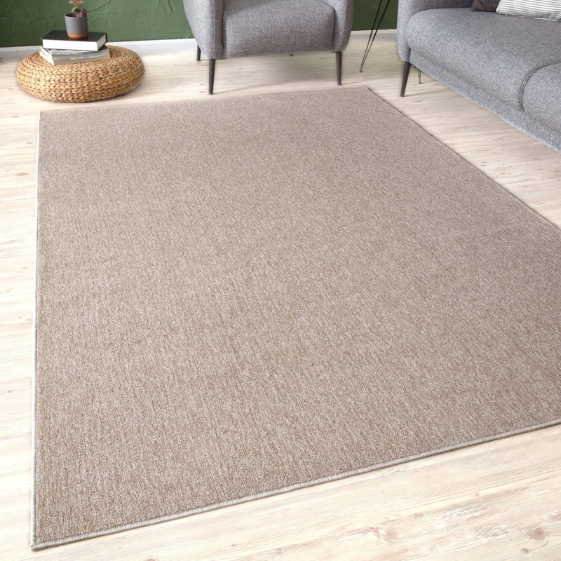 THE RUGS Low Pile Area Rugs – Modern Indoor Rugs for Living Room, Bedroom, Dining Room, Entryway – Non-Shedding (Beige, 140x200 cm)