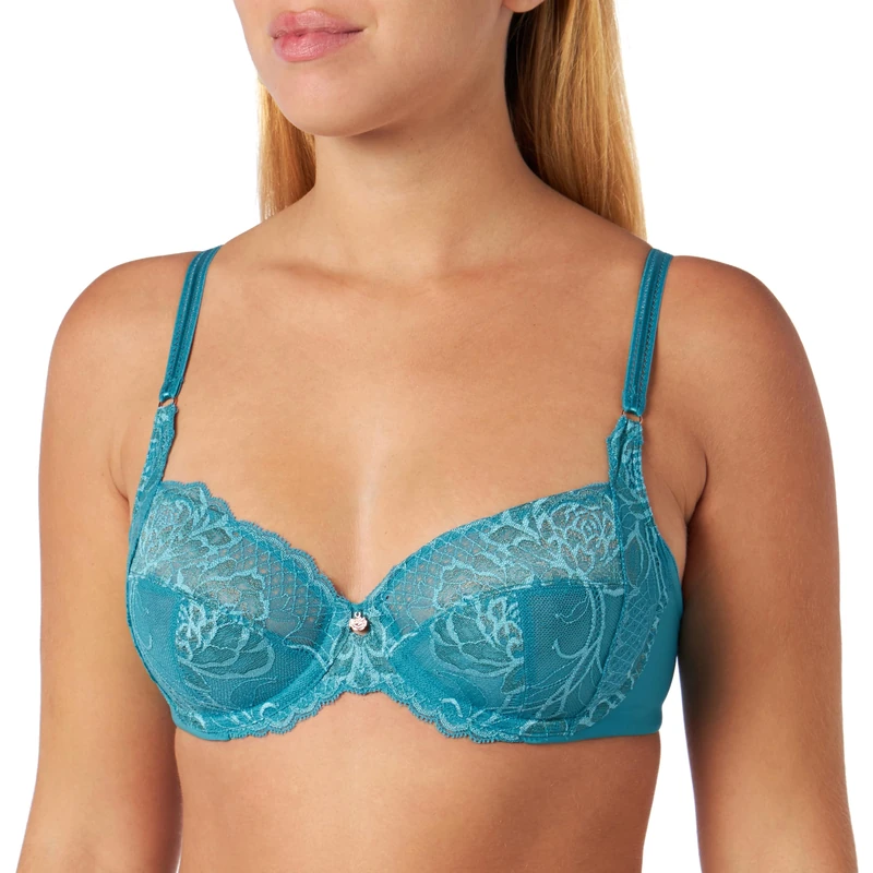 Triumph Women's Wild Peony Florale W, Bra, Peacock Green