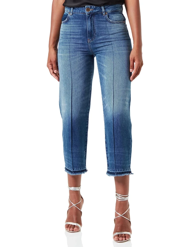 Pinko Women's Beard Boyfriend Cropped Denim Jeans, Pjz_Wash Vintage Medium Dark, 34
